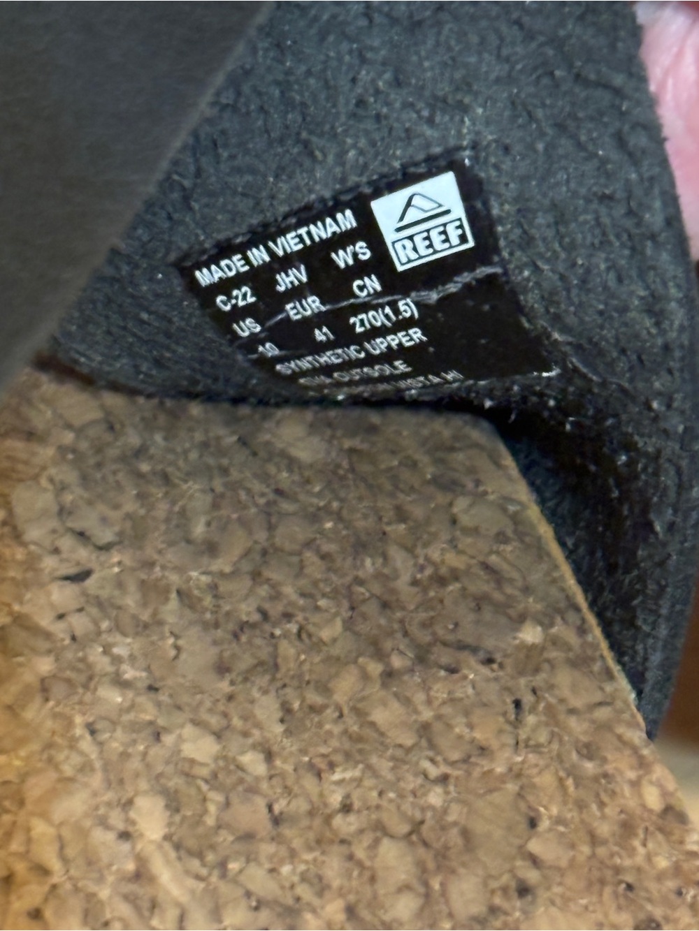 Reef Women's Black Double-Strap Platform Slides with Cork Footbed - Picture 3 of 3